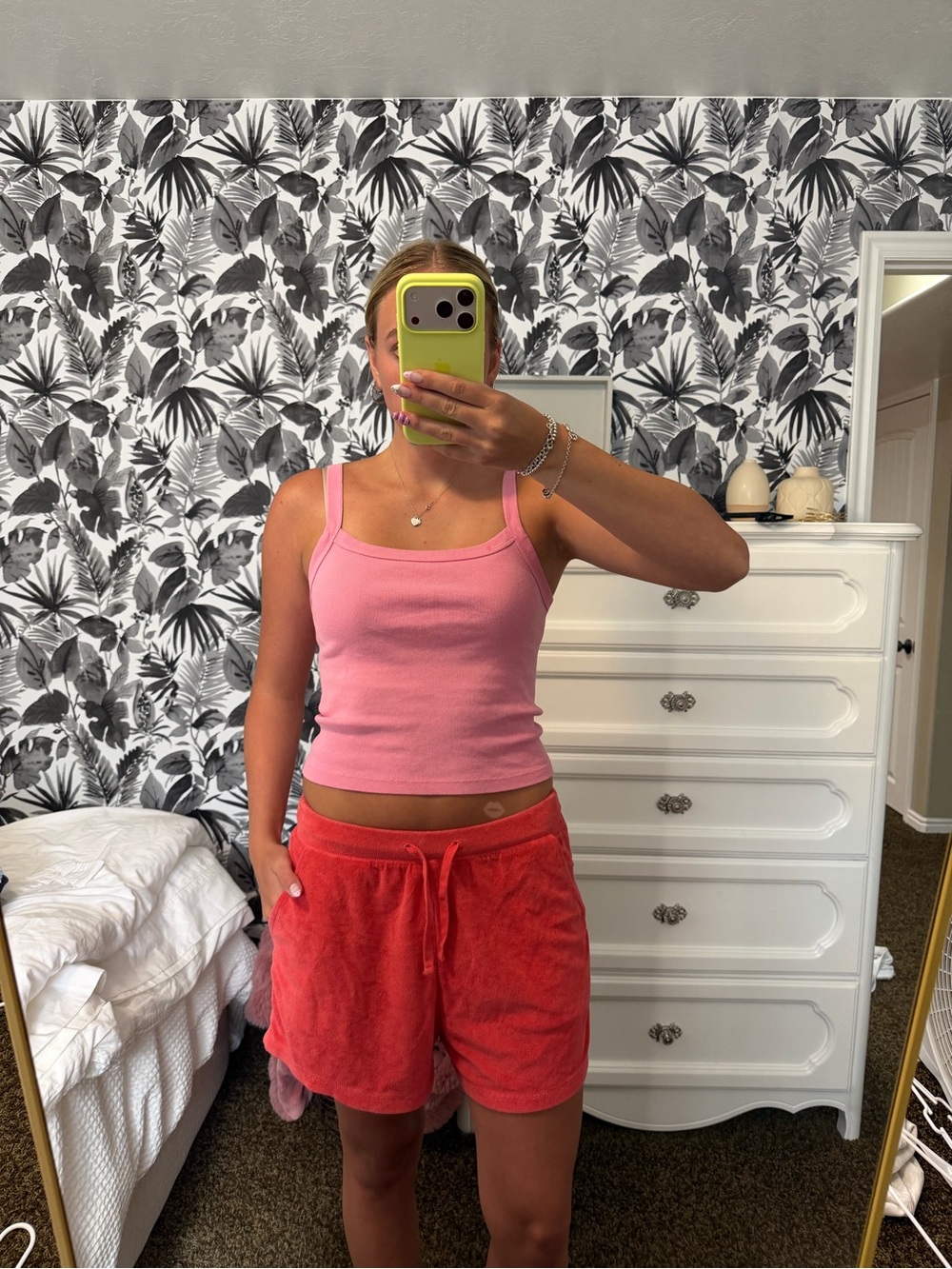 Coral Drawstring Shorts